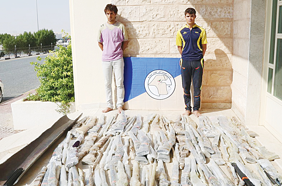 60 rifles found in possession of two Iraqi smugglers.