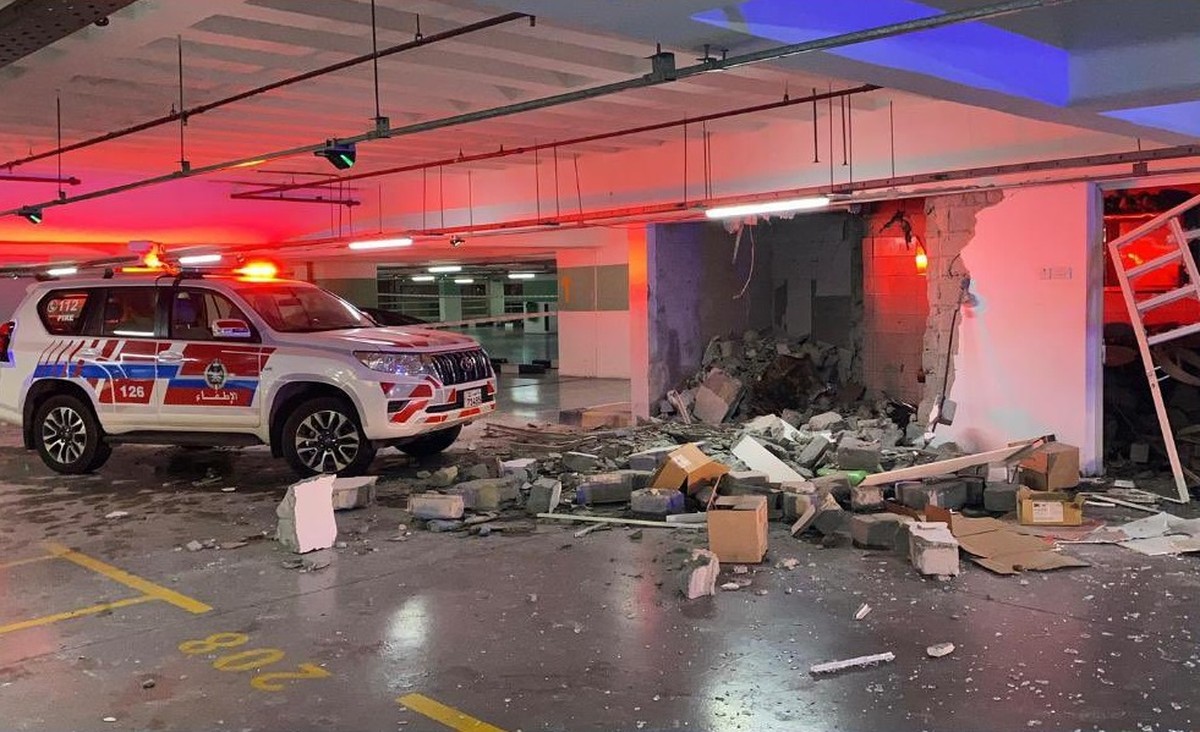 Water heater explosion leads to wall collapse at a hospital parking lot in Hawalli