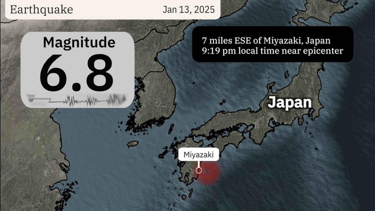 Magnitude 6.9 earthquake rattles southwestern Japan, followed by tsunami advisories