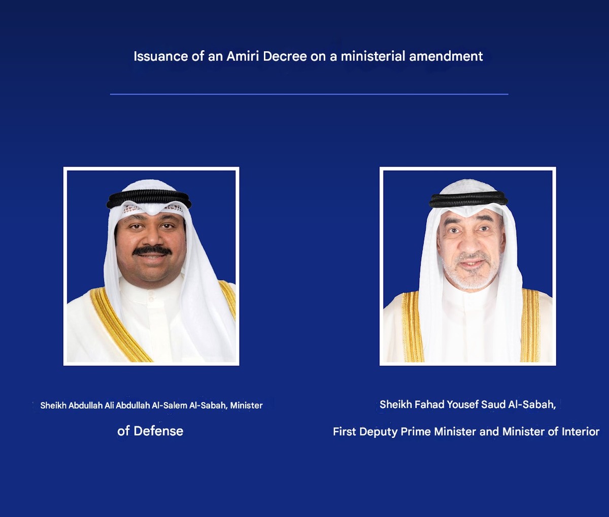 Amiri Decree appoints Sheikh Abdullah Al-Salem as new Minister of Defense