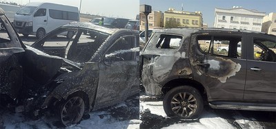 Fire Erupts After Crash on Sixth Ring Road | arabtimes