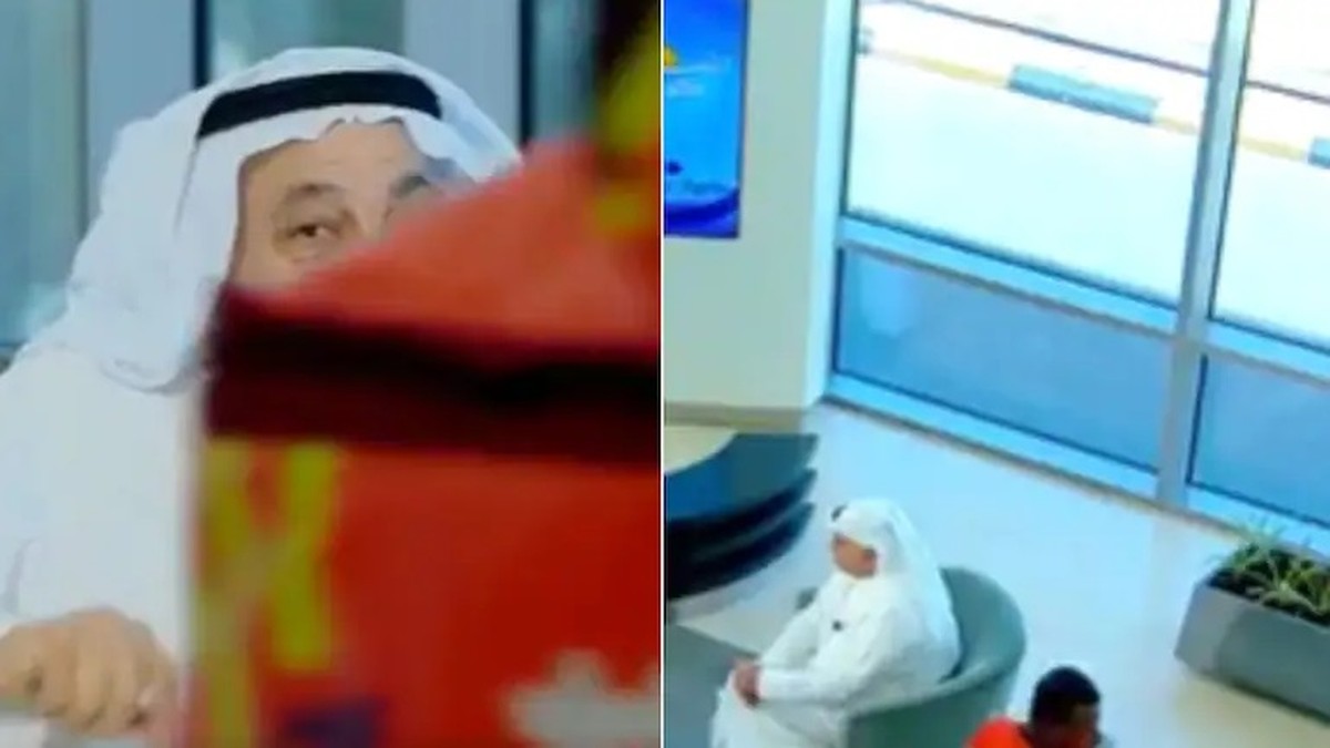 Delivery worker unexpectedly enters live Kuwait TV broadcast, clip goes viral