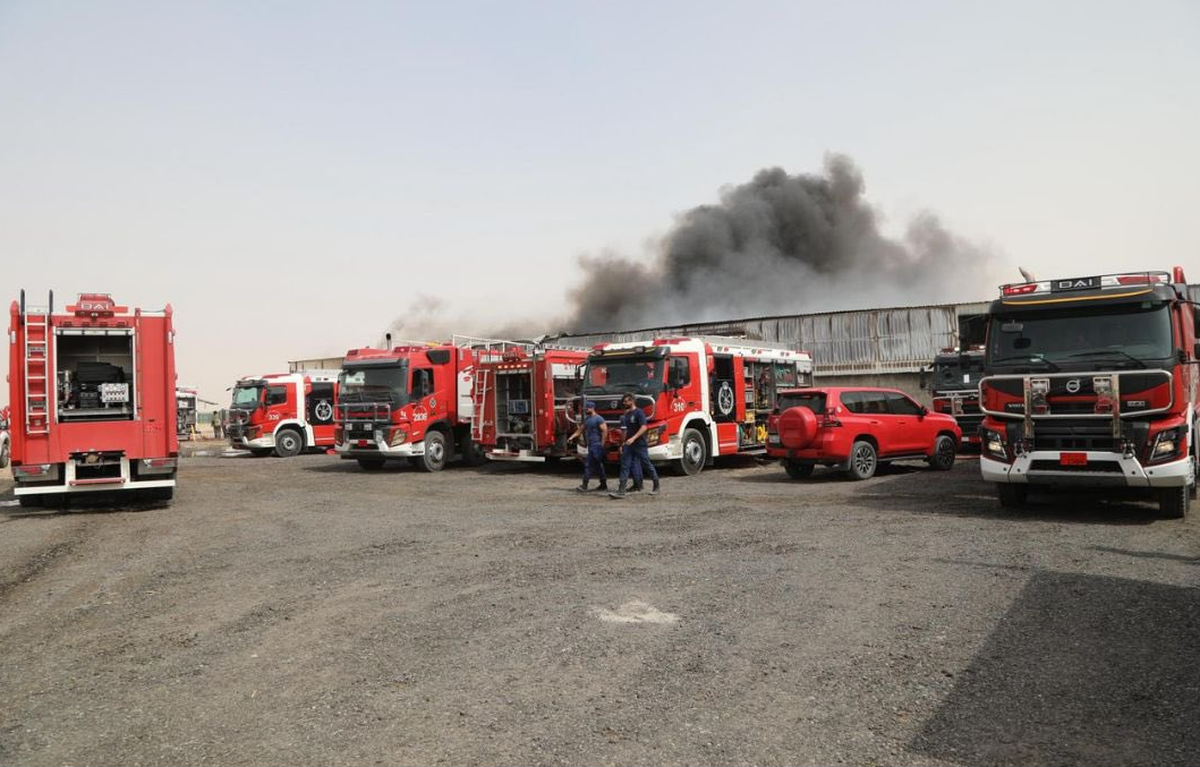 Six Fire Teams Battle Kabd Warehouse Inferno | arabtimes