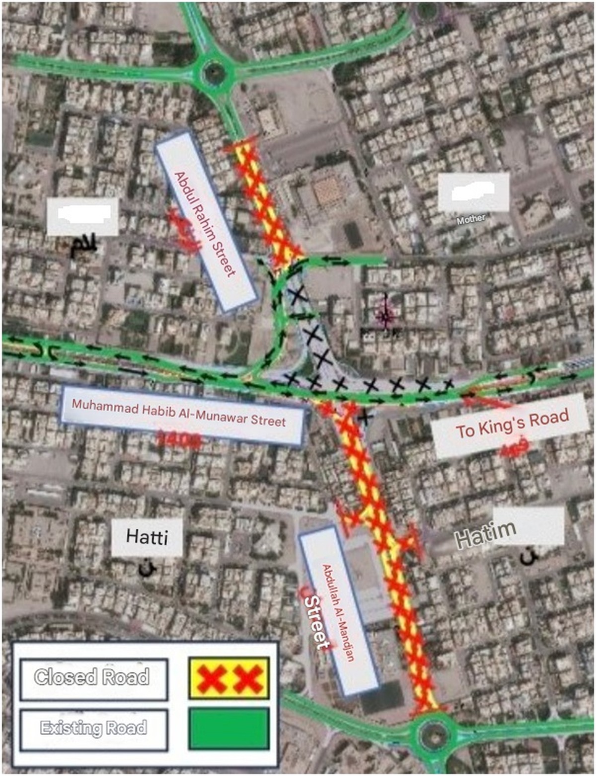Partial road closures in Al Salam and Hittin begin Saturday