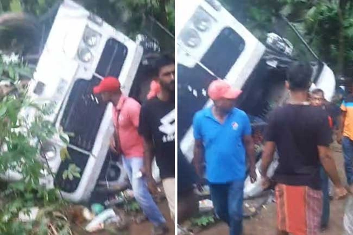 Over 40 garment workers injured as bus plunges off road in Sri Lanka