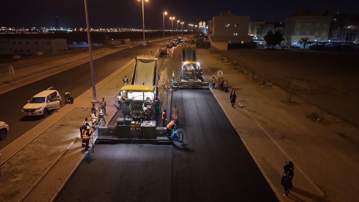Road maintenance and expansion underway in Abdullah Al-Mubarak, Al-Rai