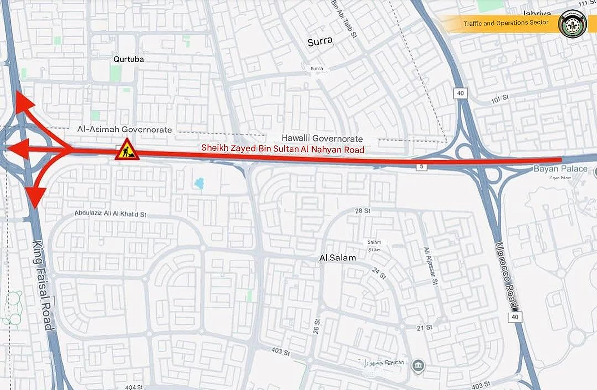 Sheikh Zayed Road Closure: Overnight Diversions for Salmiya&ndash;Jahra Traffic