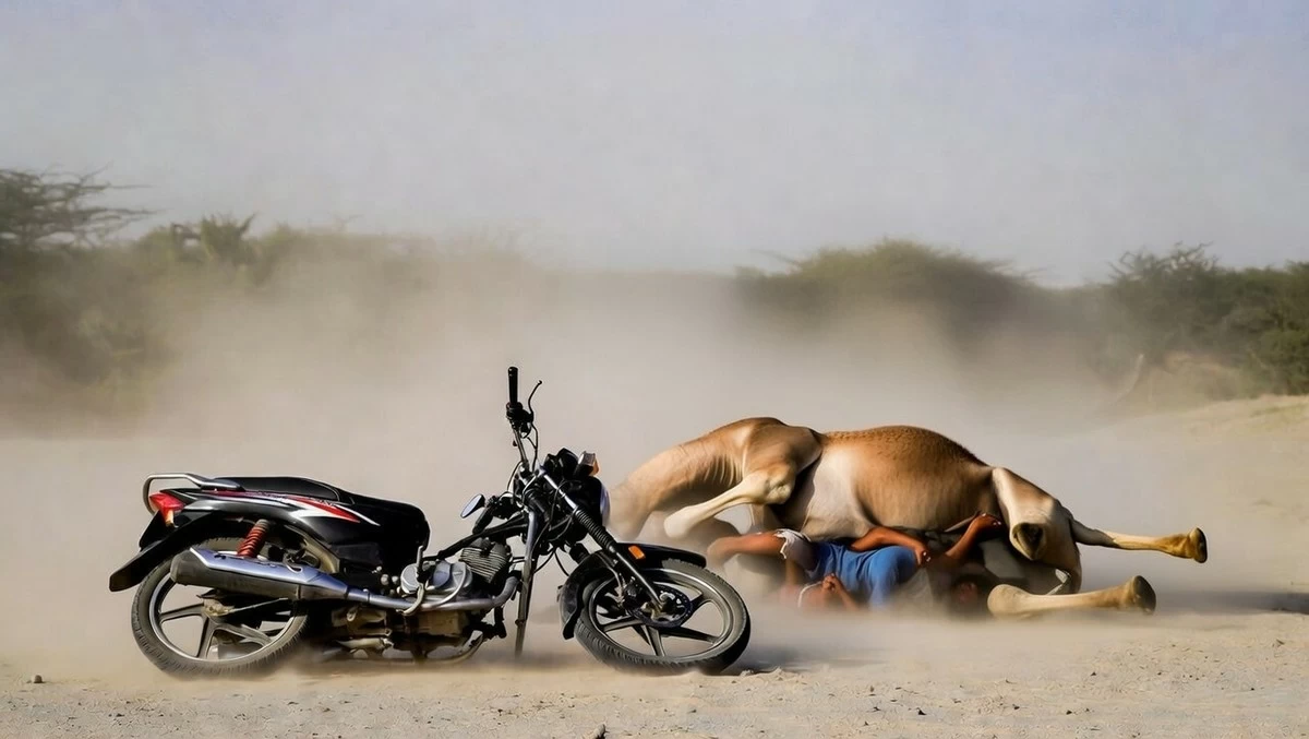 One dead, 2 injured as expats on a motorbike crash into a camel