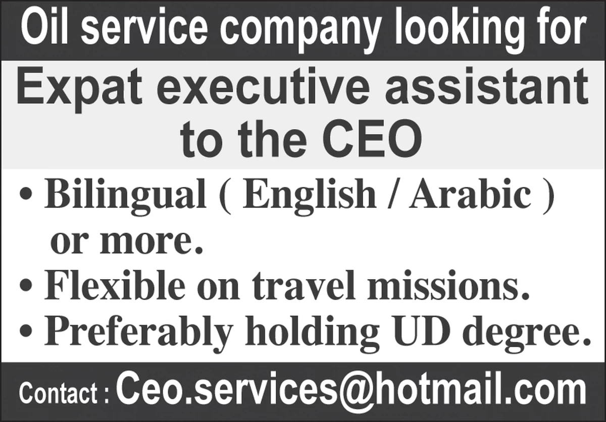 Job Vacancy For Executive Assistant to CEO