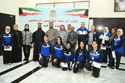Kuwait Shooting Club honors Arab Women’s Clubs Games medalists
