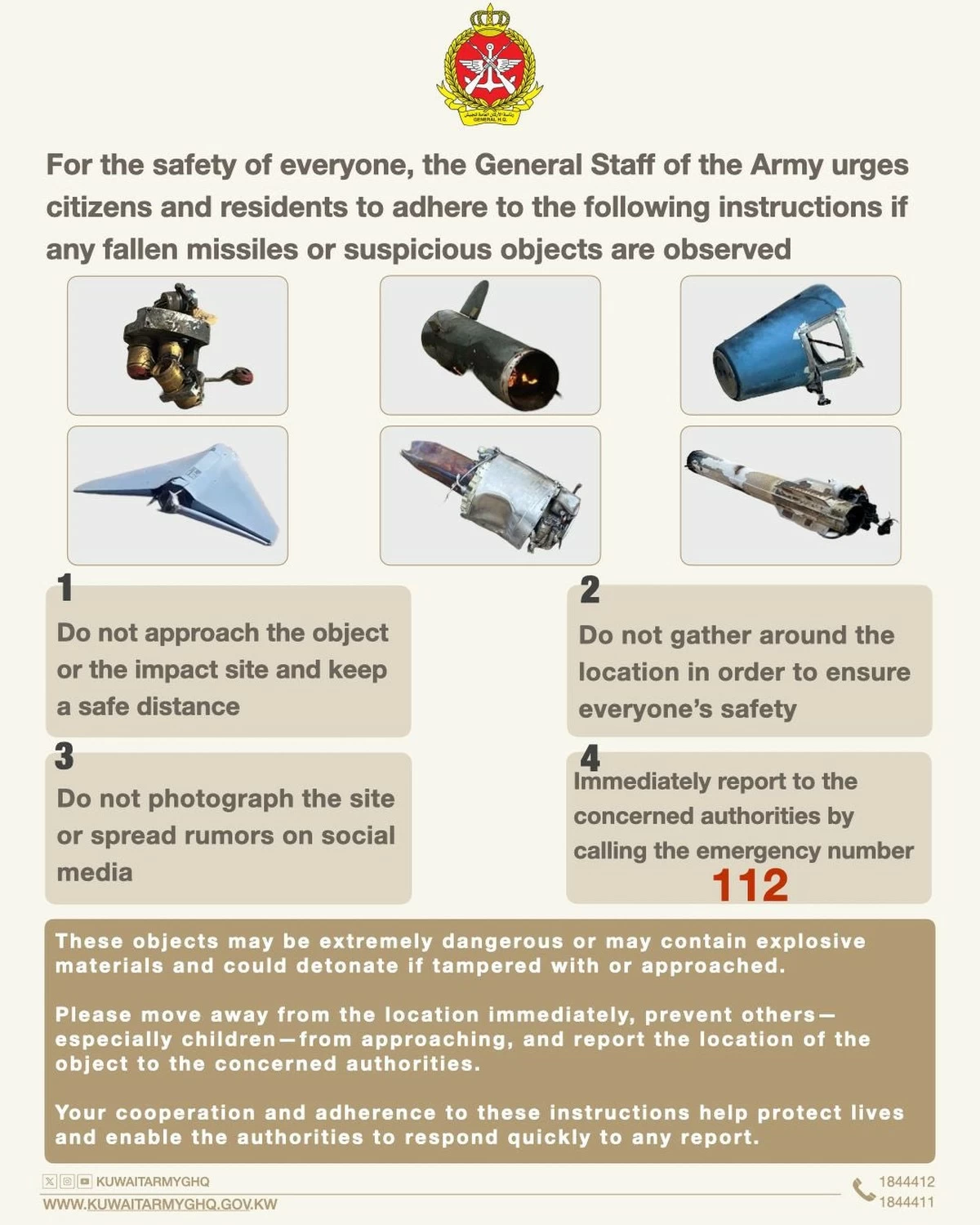 Missile Debris Is Dangerous &ndash; Do Not Take as Souvenirs