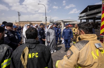 Kuwait PM Inspects Airport After Fuel Tank Fire Brought Under Control