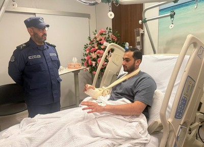 Kuwait Fire Force Chief Visits Injured Officer, Affirms Support for Personnel