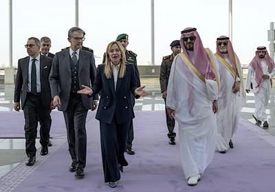 Italian Prime Minister Giorgia Meloni arrives in Jeddah, begins Gulf visit