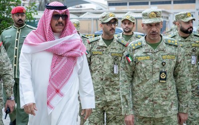 Kuwait National Guard Deputy Chief Inspects Site Hit by Drones