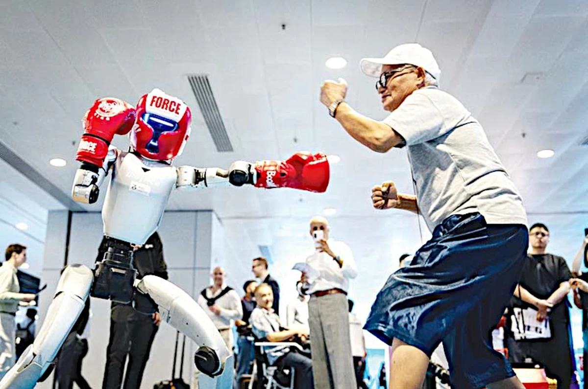 Humanoid robots show off their language and boxing skills in Hong Kong