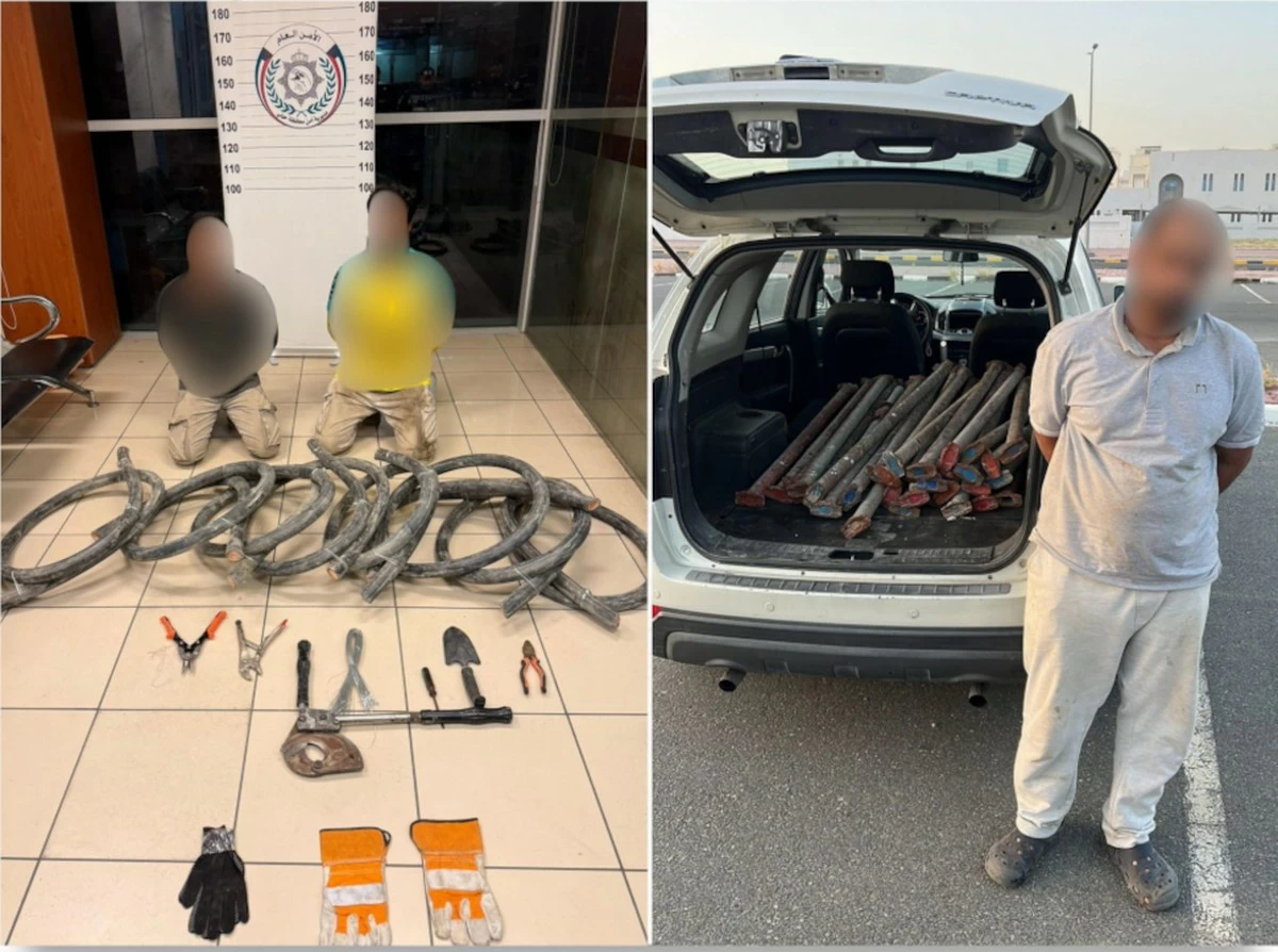 Three Arrested in Kuwait Over Electrical Cable and Iron Material Thefts