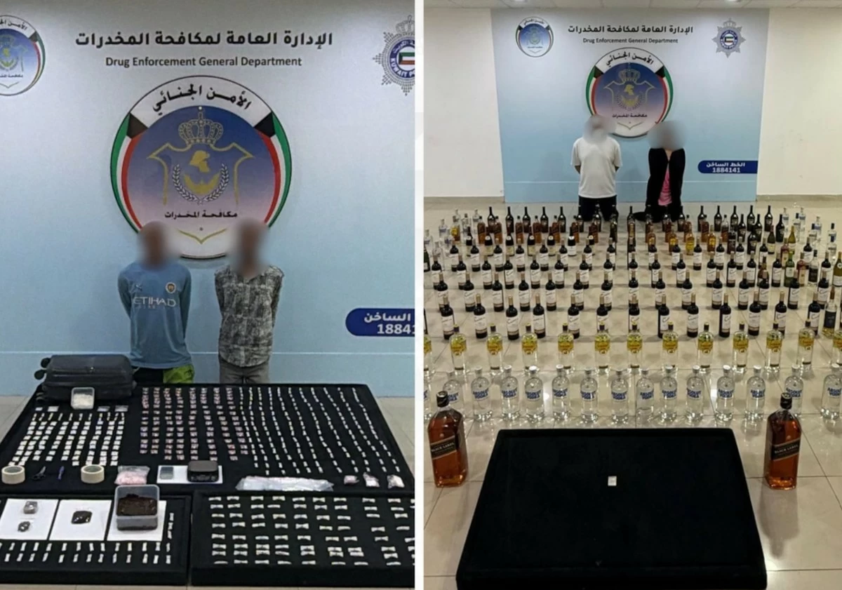Kuwait arrests 4 suspects, seizes large cache of drugs and alcohol in major raids