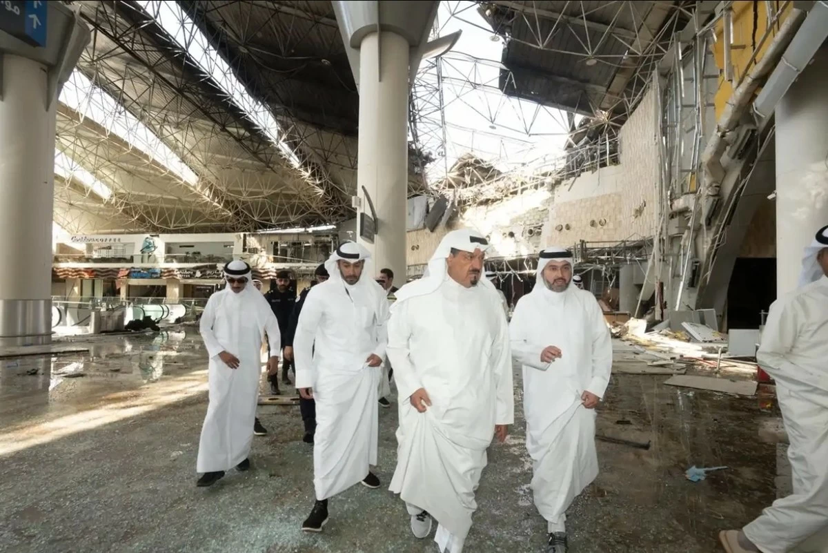 Prime Minister Visits Kuwait Airport T1 Following Drone Attack and Damage Assessment