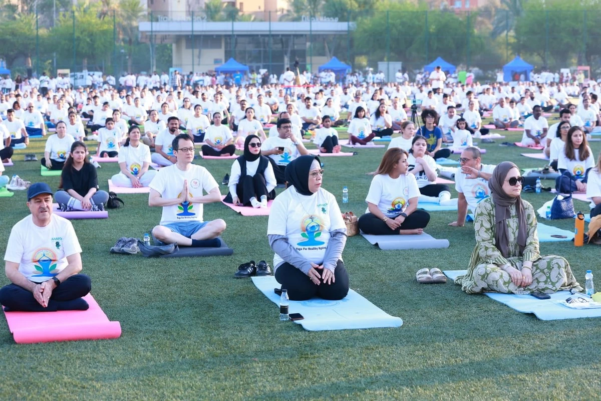 Indian Embassy Marks 12th International Day of Yoga with over 2,200 Participants in Kuwait
