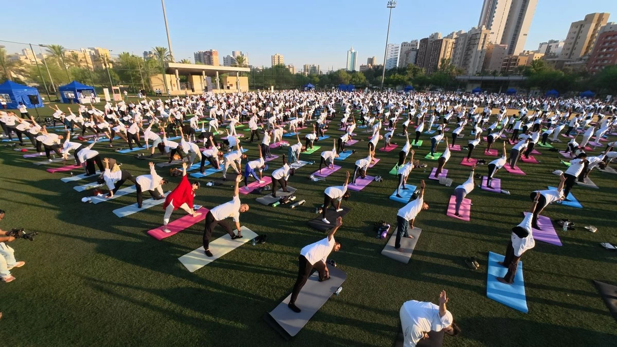 Indian Embassy Marks 12th International Day of Yoga with over 2,200 Participants in Kuwait