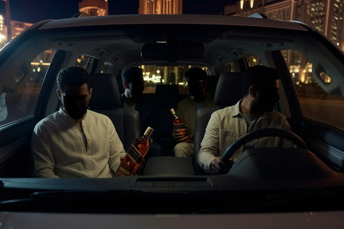 Loud Noises Lead Police to SUV Carrying Arab Expat and 4 Kuwaitis With Imported Liquor Bottles