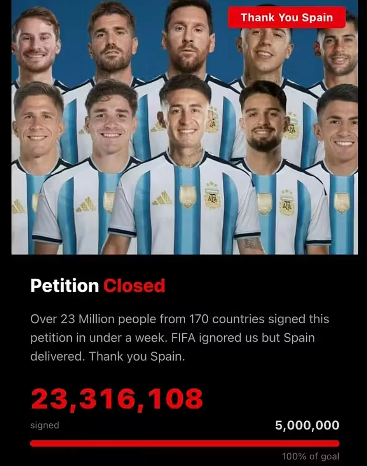 'Kick Argentina Out of the World Cup' Petition Nears Guinness World Record