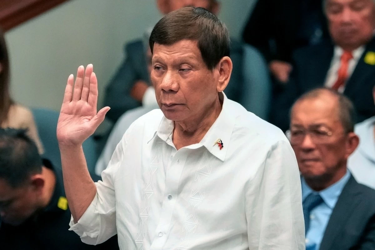 Former Philippine president Rodrigo Duterte appears in court in The Hague