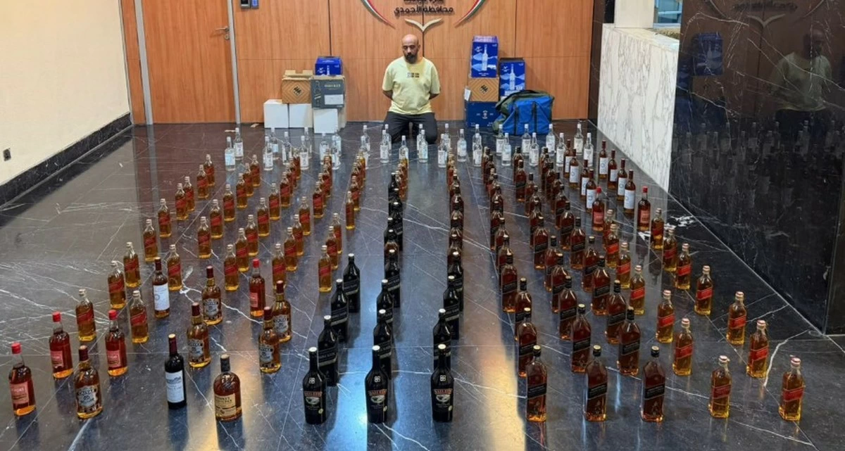 KD465,750 Cash, 172  Imported Liquor Bottles Seized as Kuwait Police Bust Trafficking Suspect
