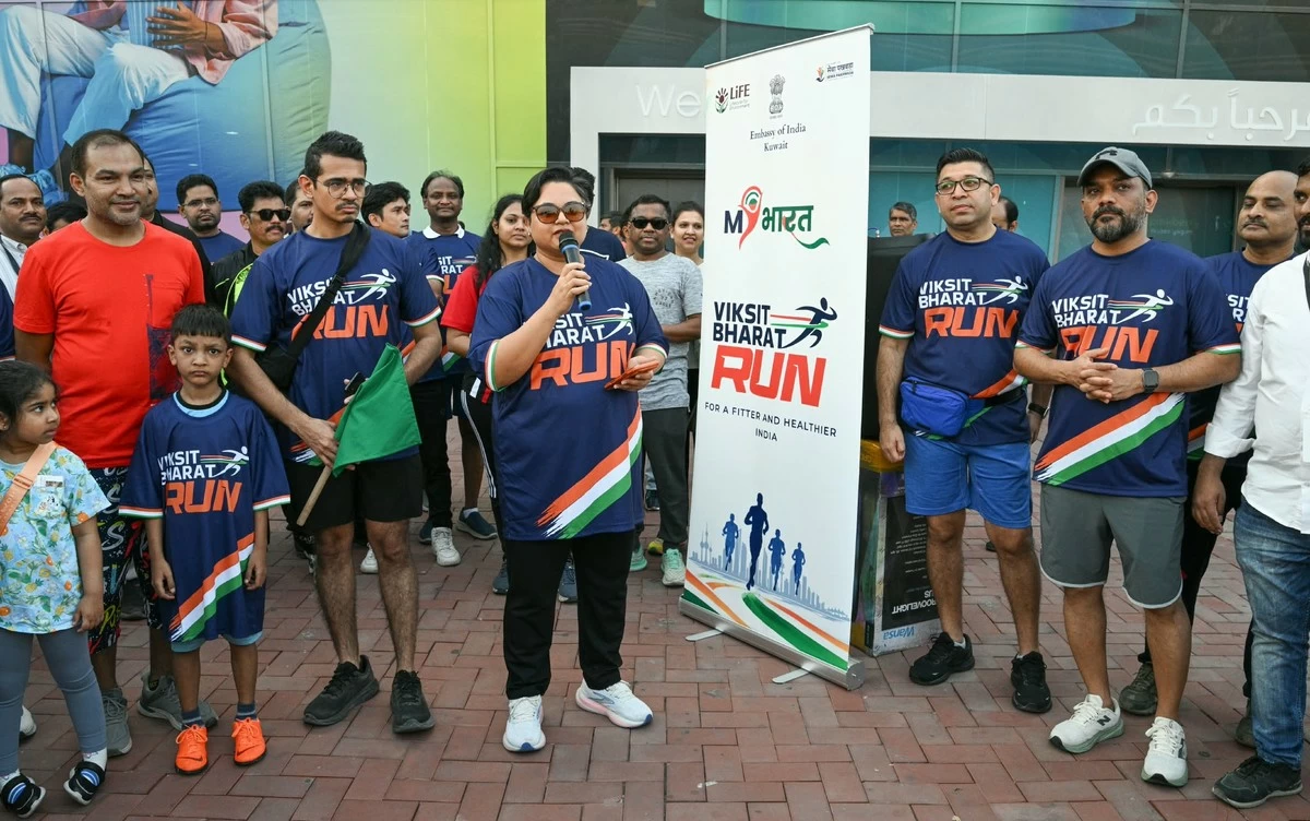1,600+ Strong! Indian Community in Kuwait Makes Viksit Bharat Run a Grand Success