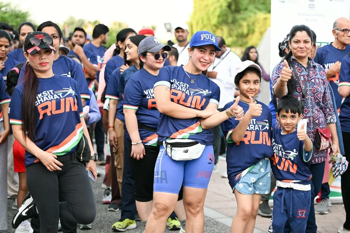 1,600+ Strong! Indian Community in Kuwait Makes Viksit Bharat Run a Grand Success