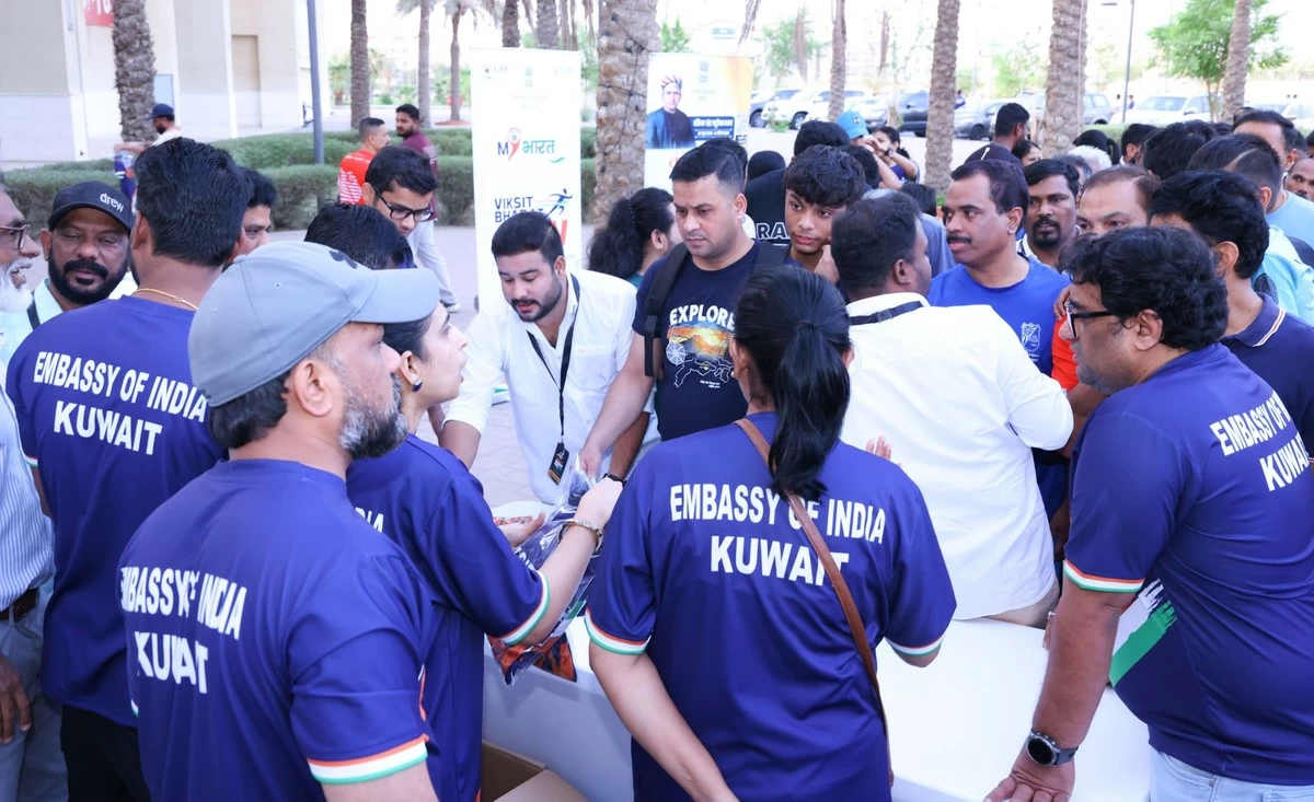1,600+ Strong! Indian Community in Kuwait Makes Viksit Bharat Run a Grand Success