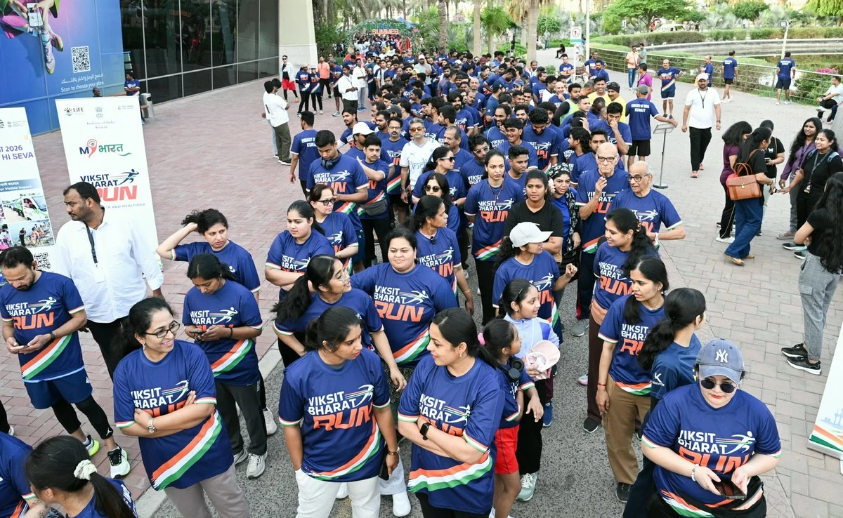 1,600+ Strong! Indian Community in Kuwait Makes Viksit Bharat Run a Grand Success