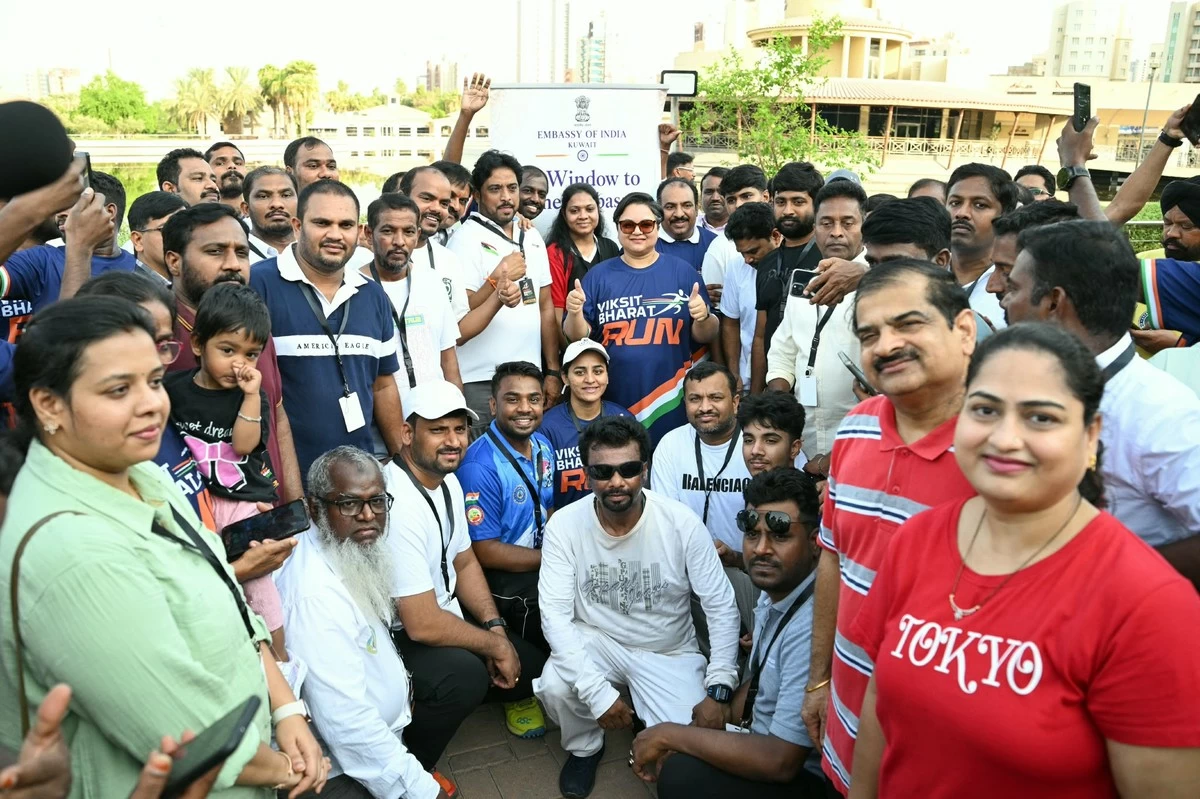 1,600+ Strong! Indian Community in Kuwait Makes Viksit Bharat Run a Grand Success