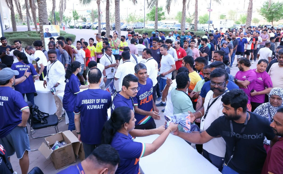 1,600+ Strong! Indian Community in Kuwait Makes Viksit Bharat Run a Grand Success