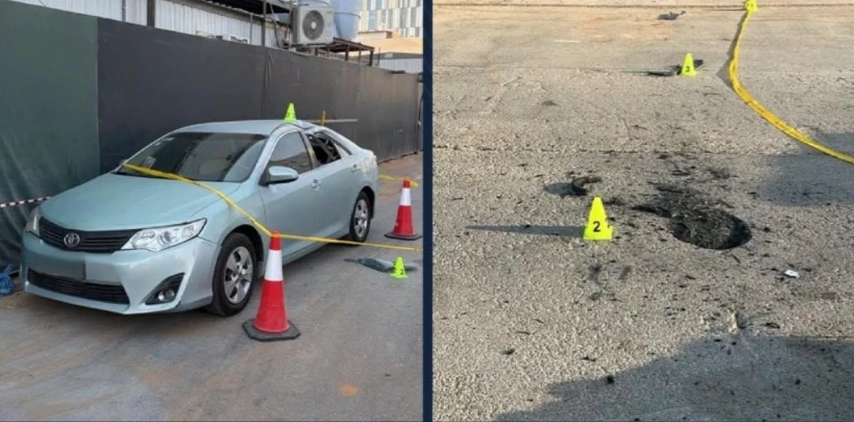 Missile Debris Damages Building, Construction Project in Riyadh