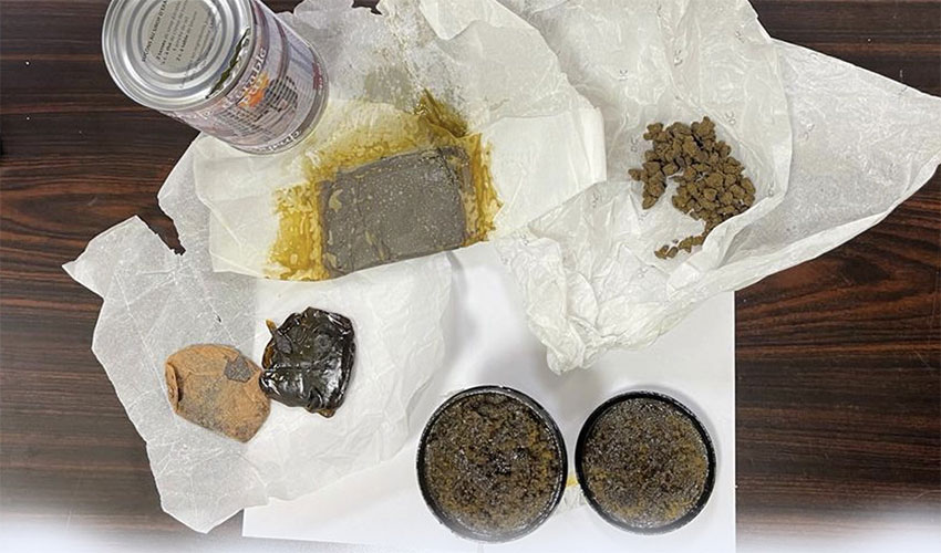 Two pieces of hashish seized from drug addict