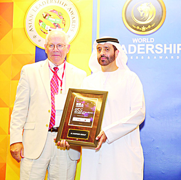 Abdul Salam Al Marzooqi receives the award on behalf of Al Habtoor Group.