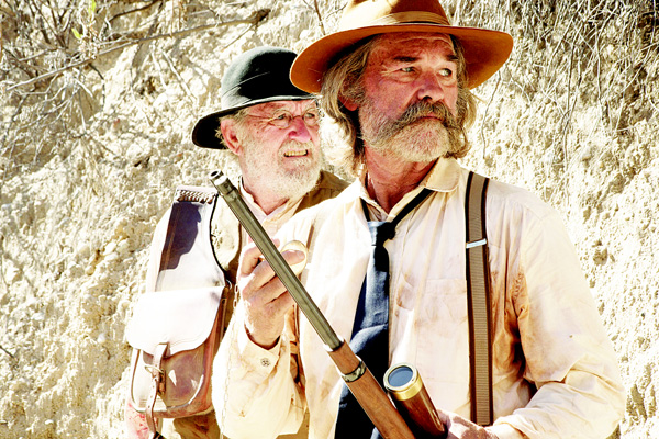 This photo provided by Twilight Riders, LLC shows, Richard Jenkins (left), as Chicory and Kurt Russell as Sheriff Franklin Hunt in the western film ‘Bone Tomahawk’, an RLJ Entertainment release. The movie opens in US theaters on Oct 23. (AP)