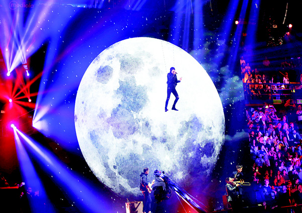 Artists perform at the MTV Europe Music Awards in Milan, Italy, on Oct 25.