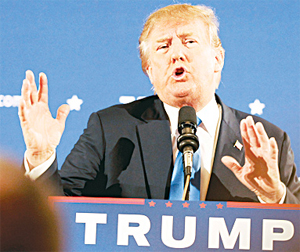 Republican presidential candidate Donald Trump