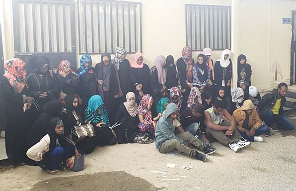 The illegal Ethiopians in police custody