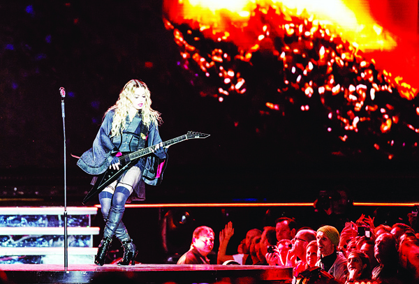 US singer Madonna performs during a concert in Antwerp on Nov 28. (AFP)