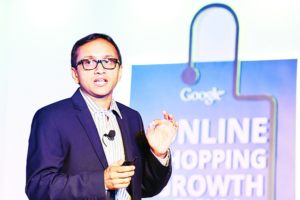 In this photograph taken on Nov 10, 2014, Industry Director for e-commerce, local and classified, Nitin Bawankule addresses the media during the launch of Google's online shopping trend reports in New Delhi. Hundreds of layoffs at several Indian start-ups have sparked fears the bubble is starting to burst for India's e-commerce companies amid claims by analysts that many of them are overvalued Nov 20. (AFP)
