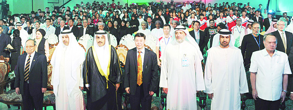 A photo taken during the opening ceremony of the 13th Asian Shooting Championship.