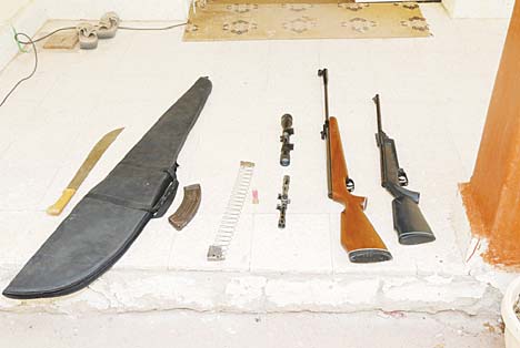 Some of the weapons seized.