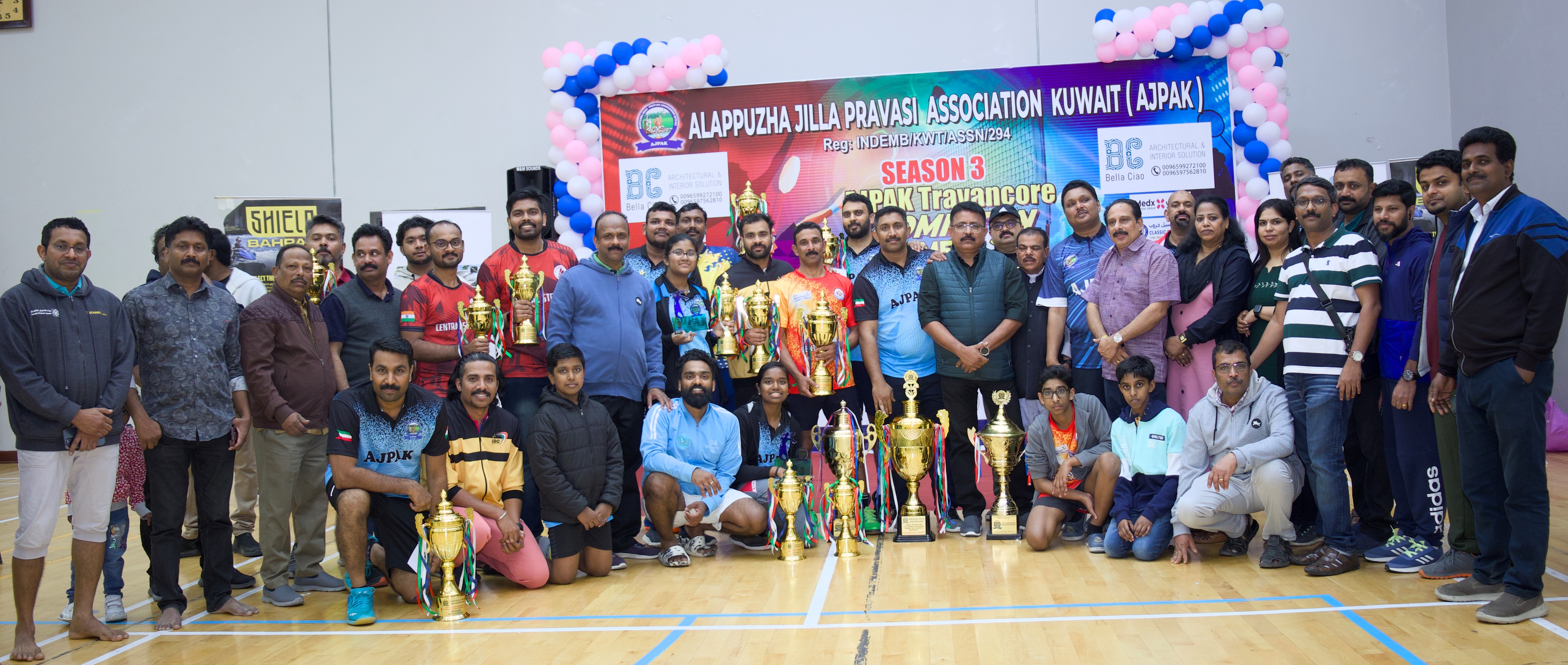 AJPAK made Tranvancore Badminton Tournament for Nedumudi Venu Ever Rolling Trophy exciting
